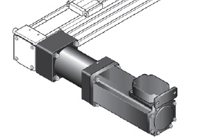 Standard motor mounts add considerable width to belt driven actuators