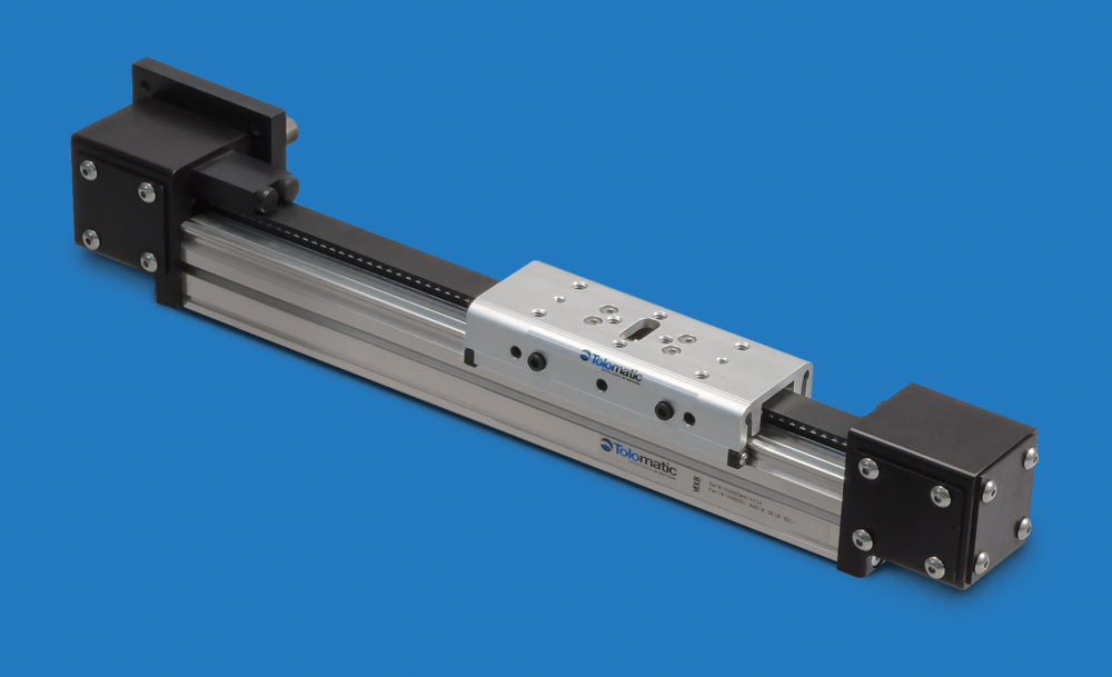 This Tolomatic MXB-S belt-driven actuator has a solid bearing design to boost performance in harsh environments — with load-carrying capacities up to 520 lb.