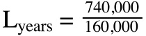 life in years based on duty cycle of machine