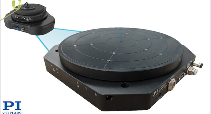 Ultra-low profile XY-theta nanopositioning stage uses air bearings