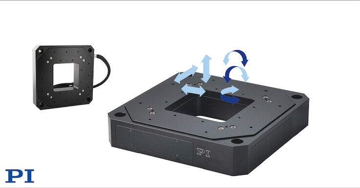 Piezo nanopositioning stage provides 6-axis motion with frictionless guiding system